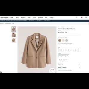 Premium Quality Camel Peacoat Blazer NWOT